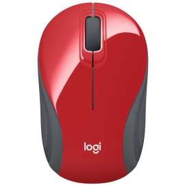 Logitech Wireless Mini Mouse M187 Ultra Portable, 2.4 GHz with USB Receiver, 1000 DPI Optical Tracking, 3-Buttons, PC / Mac / Laptop - Red - Optical - Wireless - Radio Frequency - 2.40 GHz - Red - USB - 1000 dpi - Scroll Wheel - 3 Button(s) - Symmet
