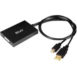Club 3D MiniDisplayPort 1.2a to Dual Link DVI-D Active Adapter - 1.97 ft DVI-D/Mini DisplayPort/USB Video Cable for Video Device, LCD Monitor, Projector - First End: 1 x Mini DisplayPort 1.2a Digital Audio/Video - Male, 1 x Powered USB Type A - Male