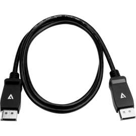 V7 Black Video Cable Pro DisplayPort Male to DisplayPort Male 1m 3.3ft - 3.28 ft DisplayPort A/V Cable for Audio/Video Device, PC, Monitor, Projector - First End: DisplayPort 1.4 Digital Audio/Video - Male - Second End: DisplayPort 1.4 Digital Audio