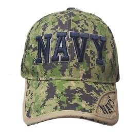 JWM U.S. Navy Logo Baseball Cap Digital Camo Green One Size Fits All