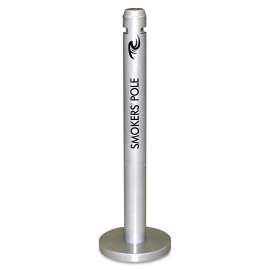 Smoker's Pole, Round, Steel, 0.9 gal, 4 dia x 41h, Silver