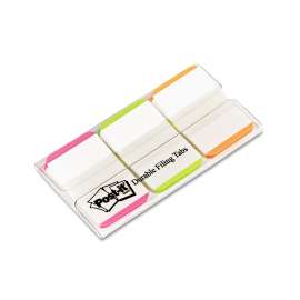 1" Lined Tabs, 1/5-Cut, Assorted Bright Colors, 1" Wide, 66/Pack