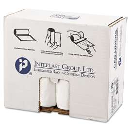 Low-Density Commercial Can Liners, 30 gal, 0.7 mil, 30" x 36", White, 25 Bags/Roll, 8 Rolls/Carton