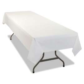 Table Set Rectangular Table Covers, Heavyweight Plastic, 54" x 108", White, 24/Carton