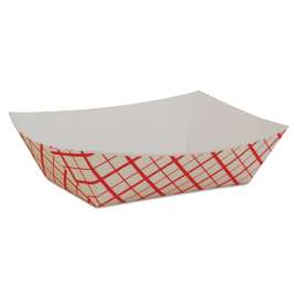 Paper Food Baskets, Red-and-White Check, 4.58 x 3.2 x 1.25, Red/White, Paper, 1,000/Carton