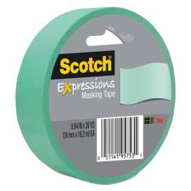 Expressions Masking Tape, 3" Core, 0.94" x 20 yds, Mint Green