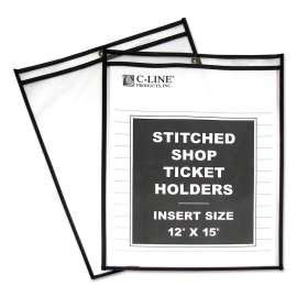 Shop Ticket Holders, Stitched, Both Sides Clear, 75", 12 x 15, 25/BX