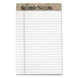 Second Nature Recycled Ruled Pads, Narrow Rule, 50 White 5 x 8 Sheets, Dozen