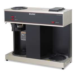 BUNN - Pour-O-Matic Stainless Steel/Black 12-Cup Commercial Coffee Brewer with 3 Warmers