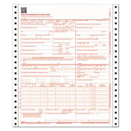 CMS Health Insurance Claim Form, Three-Part Carbonless, 9.5 x 11, 100 Forms Total