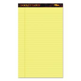 Docket Gold Ruled Perforated Pads, Wide/Legal Rule, 50 Canary-Yellow 8.5 x 14 Sheets, 12/Pack