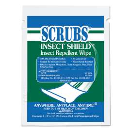 Insect Shield Insect Repellent Wipes, 8 x 10, Floral, 100/Carton