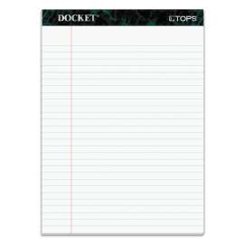 Docket Ruled Perforated Pads, Wide/Legal Rule, 50 White 8.5 x 11.75 Sheets, 6/Pack