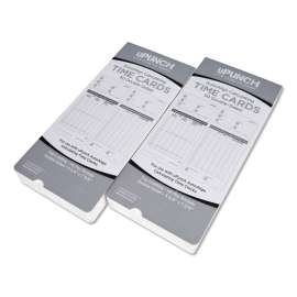 Time Clock Cards for uPunch HN2000/HN4000/HN4600, Two Sides, 7.5 x 3.5, 100/Pack