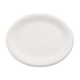 Classic Paper Dinnerware, Oval Platter, 9.75 x 12.5, White, 500/Carton