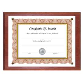 Award-A-Plaque Document Holder, Acrylic/Plastic, 10.5 x 13, Mahogany