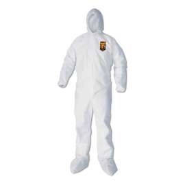 A40 Elastic-Cuff, Ankle, Hood and Boot Coveralls, 4X-Large, White, 25/Carton