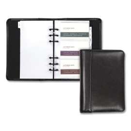 Regal Leather Business Card Binder, Holds 120 2 x 3.5 Cards, 5.75 x 7.75, Black