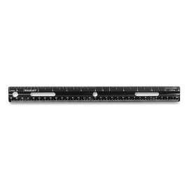 KleenEarth Recycled Ruler, Standard/Metric, 12" Long, Plastic, Black