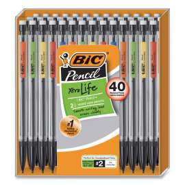 Xtra Smooth Mechanical Pencil, 0.7 mm, HB (#2), Black Lead, Clear Barrel, 40/Pack