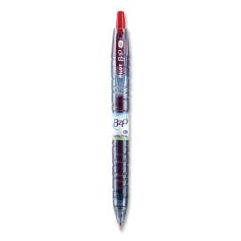 B2P Bottle-2-Pen Recycled Ballpoint Pen, Retractable, Fine 0.7 mm, Red Ink, Translucent Blue Barrel, Dozen
