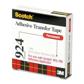 ATG Adhesive Transfer Tape Roll, Permanent, Holds Up to 0.5 lbs, 0.75" x 36 yds, Clear