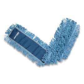 Looped-End Dust Mop Head, Cotton, 48 x 5, Blue