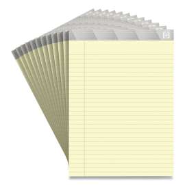 Notepads, Wide/Legal Rule, 50 Canary-Yellow 8.5 x 11.75 Sheets, 12/Pack