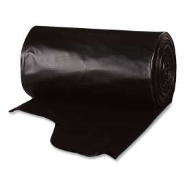 Heavy-Duty Low-Density Wing Tie Contractor Bags, 55 gal, 3 mil, 35.75 x 53.88, Black, 15 Bags/Roll, 4 Rolls/Carton
