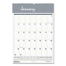 Bar Harbor Recycled Wirebound Monthly Wall Calendar, 15.5 x 22, White/Blue/Gray Sheets, 12-Month (Jan-Dec): 2023