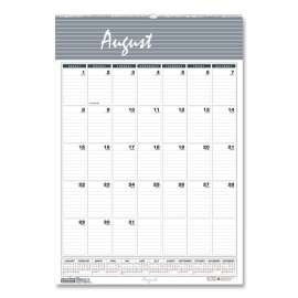 Bar Harbor Recycled Wirebound Monthly Wall Calendar, 12 x 17, White/Blue/Gray Sheets, 12-Month (Aug-July): 2022-2023