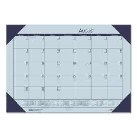 EcoTones Recycled Academic Desk Pad Calendar, 18.5 x 13, Orchid Sheets, Cordovan Corners, 12-Month (Aug-July): 2022-2023
