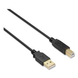 USB Printer Cable, Gold-Plated Connectors, 11 ft, Black