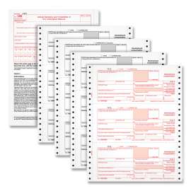 Four-Part 1099-NEC Continuous Tax Forms, Four-Part Carbonless, 8.5 x 5.5, 2 Forms/Sheet, 24 Forms Total