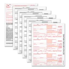 Five-Part 1099-NEC Tax Forms, Fiscal Year: 2022, Five-Part Carbonless, 8.5 x 3.5, 3 Forms/Sheet, 50 Forms Total