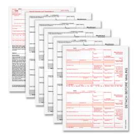 Five-Part 1099-MISC Tax Forms, Five-Part Carbonless, 8.5 x 5.5, 2 Forms/Sheet, 50 Forms Total