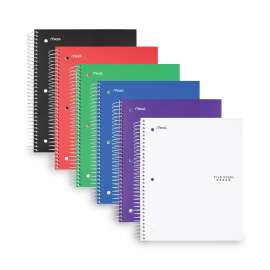 Wirebound Notebook, 3 Subject, Wide/Legal Rule, Randomly Assorted Covers, 10.5 x 8, 150 Sheets