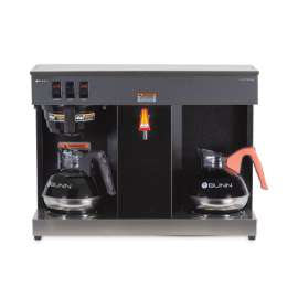 BUNN - VLPF Stainless Steel/Black 12-Cup Automatic Commercial Coffee Brewer with 2 Warmers