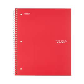 Wirebound Notebook, 1 Subject, Wide/Legal Rule, Red Cover, 10.5 x 8, 100 Sheets