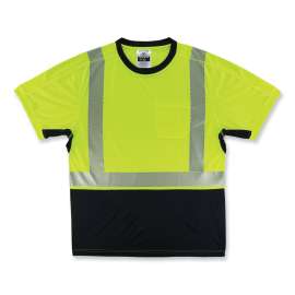 Ergodyne GloWear 8283BK Lightweight Performance Hi-Vis T-Shirt, Class 2, Black Bottom, 5XL, Lime