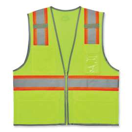 Ergodyne GloWear 8246Z-S Two-Tone Mesh Hi-Vis Safety Vest, Class 2, Single Size, M, Lime