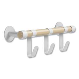 Resi Coat Wall Rack, 3 Hook, 19.75w x 4.25d x 6h, White, Ships in 1-3 Business Days