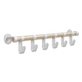 Resi Coat Wall Rack, 6 Hook, 36.25w x 4.25d x 6h, White, Ships in 1-3 Business Days