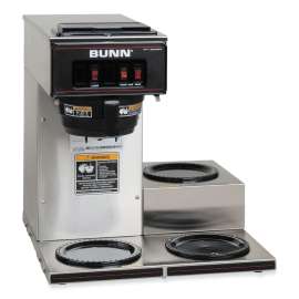 BUNN - VP Stainless Steel/Black 12-Cup Commercial Coffee Brewer with 3 Warmers