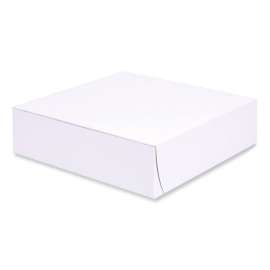 Bakery Boxes, Standard, 9 x 9 x 2.5, White, Paper, 250/Carton