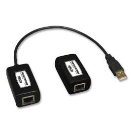 USB Over CAT5/CAT6 Extender, Transmitter and Receiver, 1 Port, Range Up to 150 ft