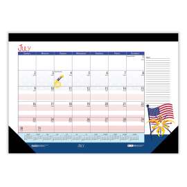 Recycled Academic Year Desk Pad Calendar, Earthscapes Seasonal Artwork, 22 x 17, Black Binding, 12-Month (July-June): 2022-23