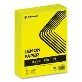 Color Paper, 24 lb Text Weight, 8.5 x 11, Lemon Yellow, 500/Ream