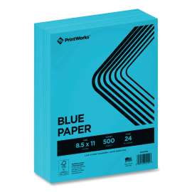 Color Paper, 24 lb Text Weight, 8.5 x 11, Blue, 500/Ream