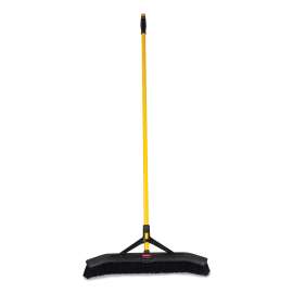 Maximizer Push-to-Center Broom, 24", Polypropylene Bristles, Yellow/Black